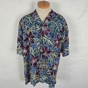 Hilo Hattie Shirt Men's L Colorful Floral The Hawaiian Original Button Down